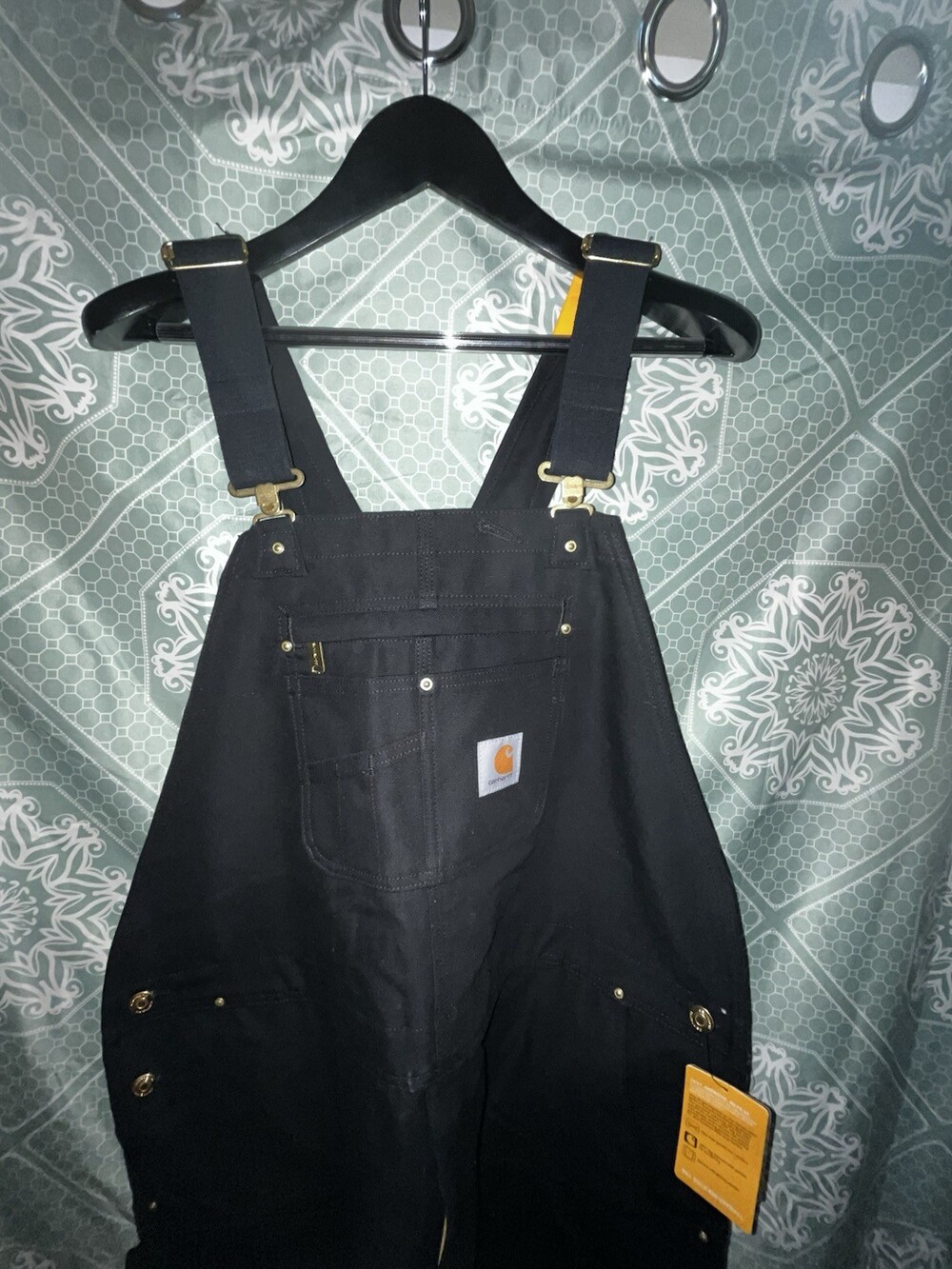 Carhartt Men's Iconic R01 Duck Bib Overall Black